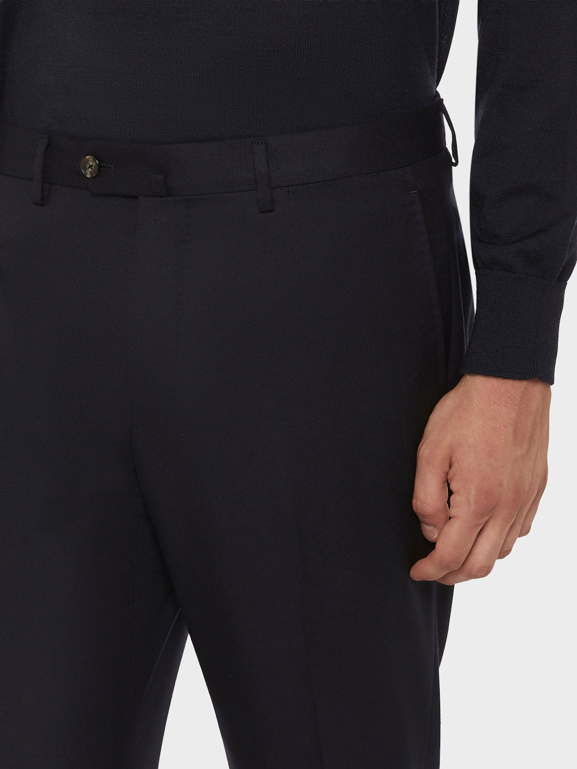 Caruso Menswear Abbigliamento Uomo Pantaloni Pantalone da giacca in flanella di lana blu look 5