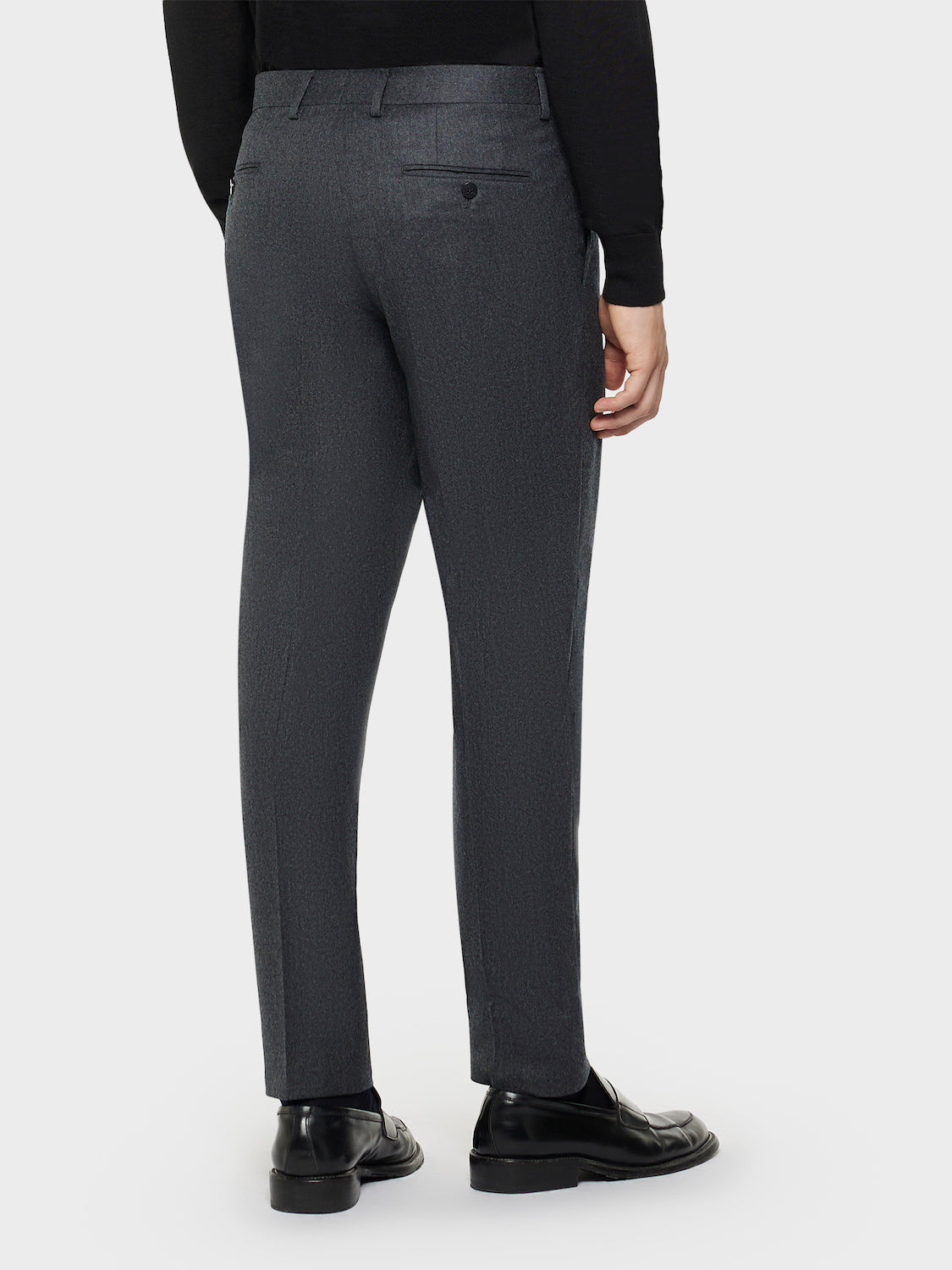 Caruso Menswear Abbigliamento Uomo Pantaloni Pantalone da giacca in flanella di lana grigia look 4