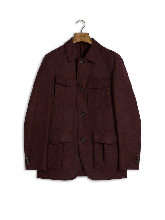 Saba safari jacket in burgundy wool