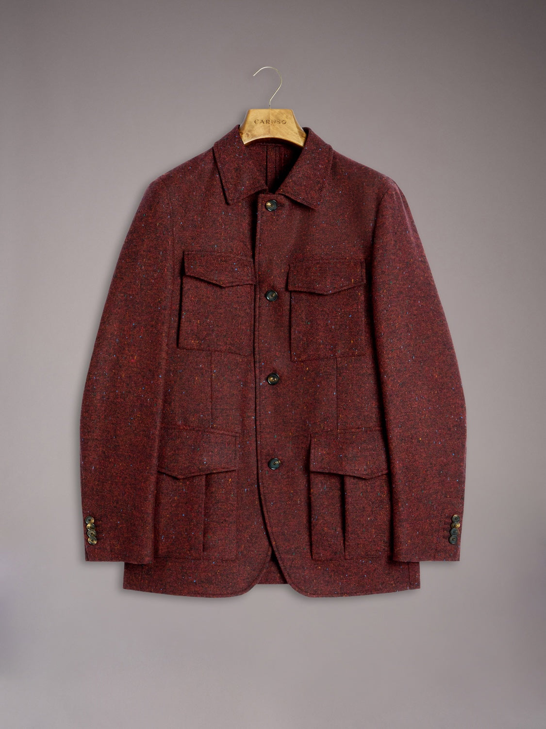 Saba safari jacket in burgundy wool