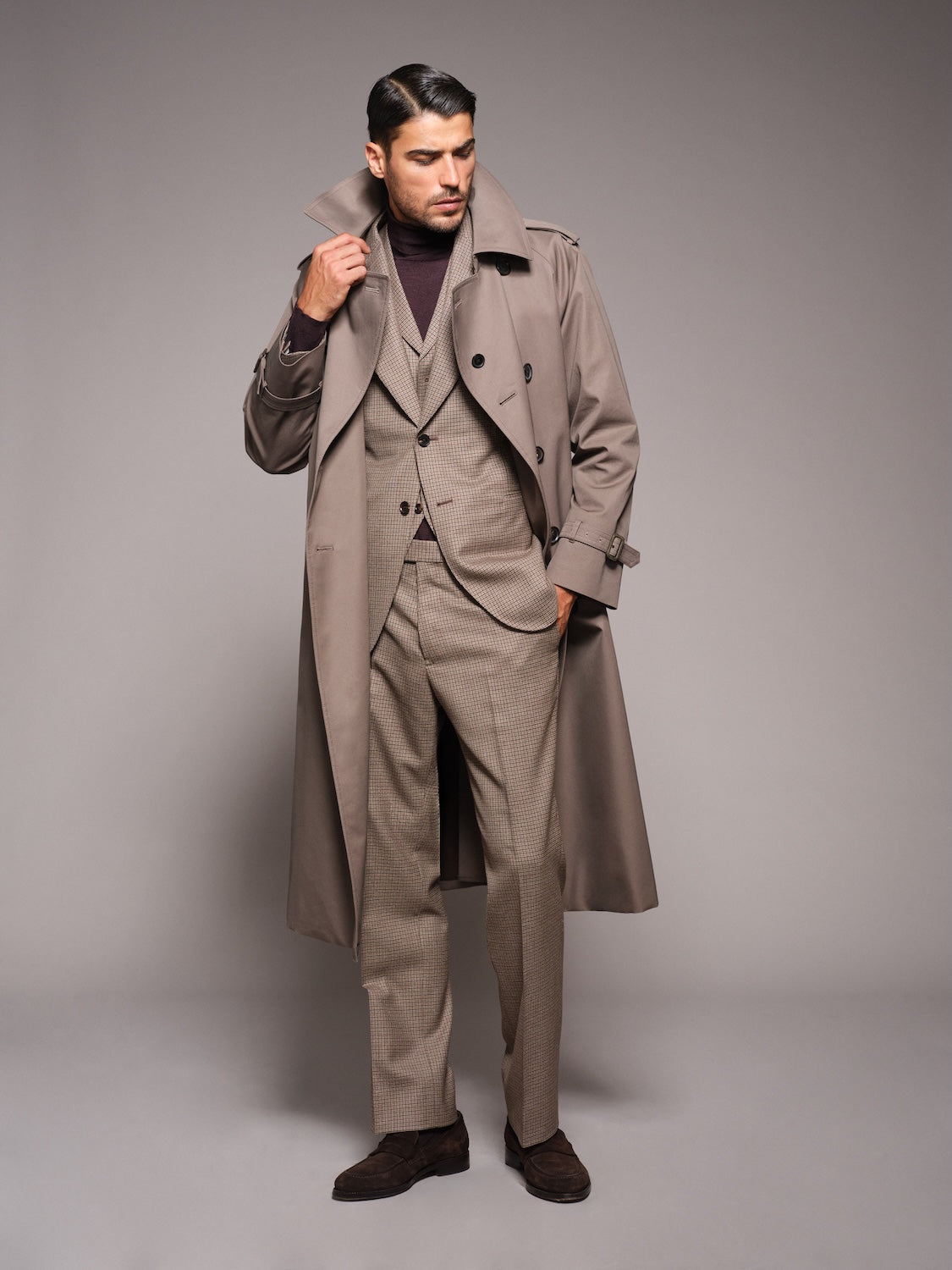 Trench doppiopetto grigio Sanyocoat x Caruso