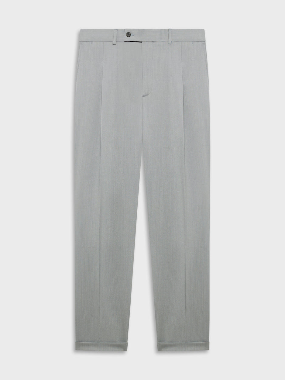 Slim Fit Trousers in Wool Flannel Gray