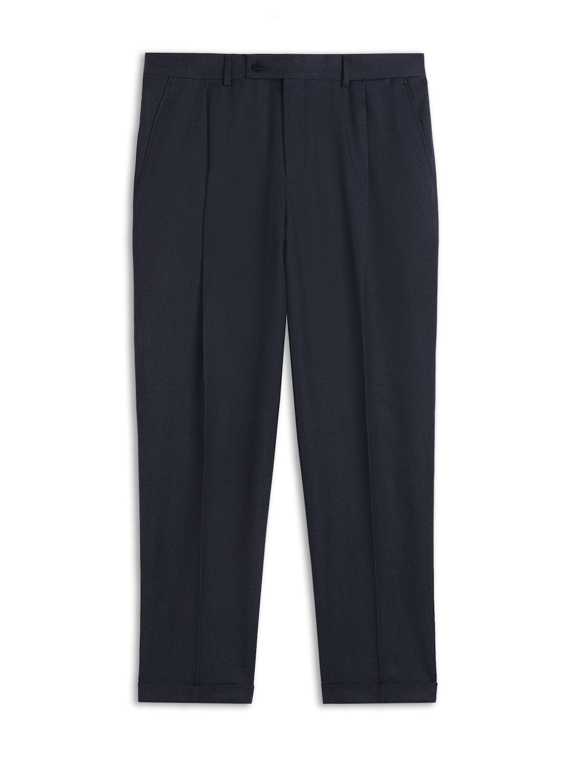 Pantalone comfort fit in lana effetto denim blu