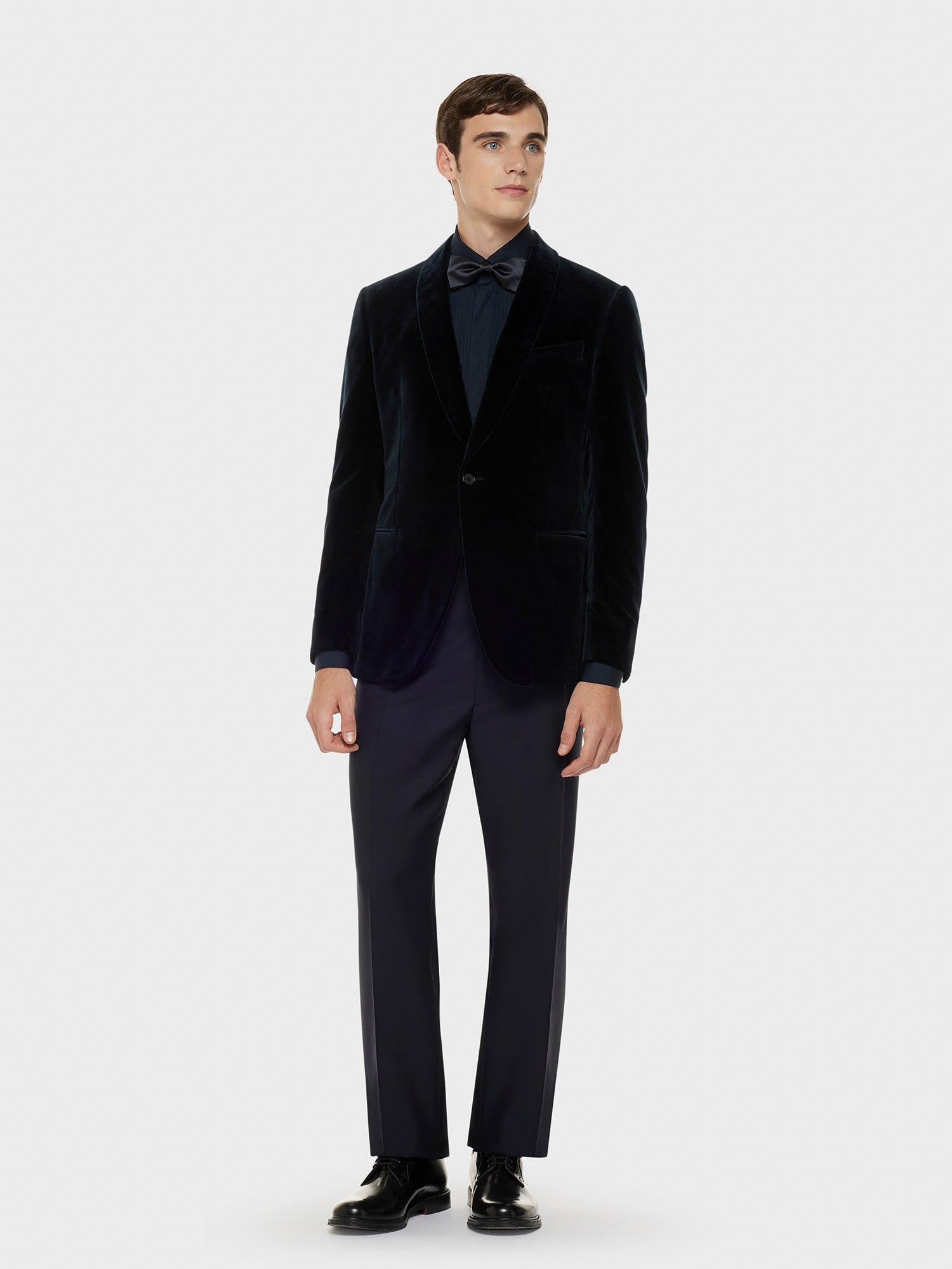 Caruso Camicia da cerimonia in cotone blu notte - Main Image