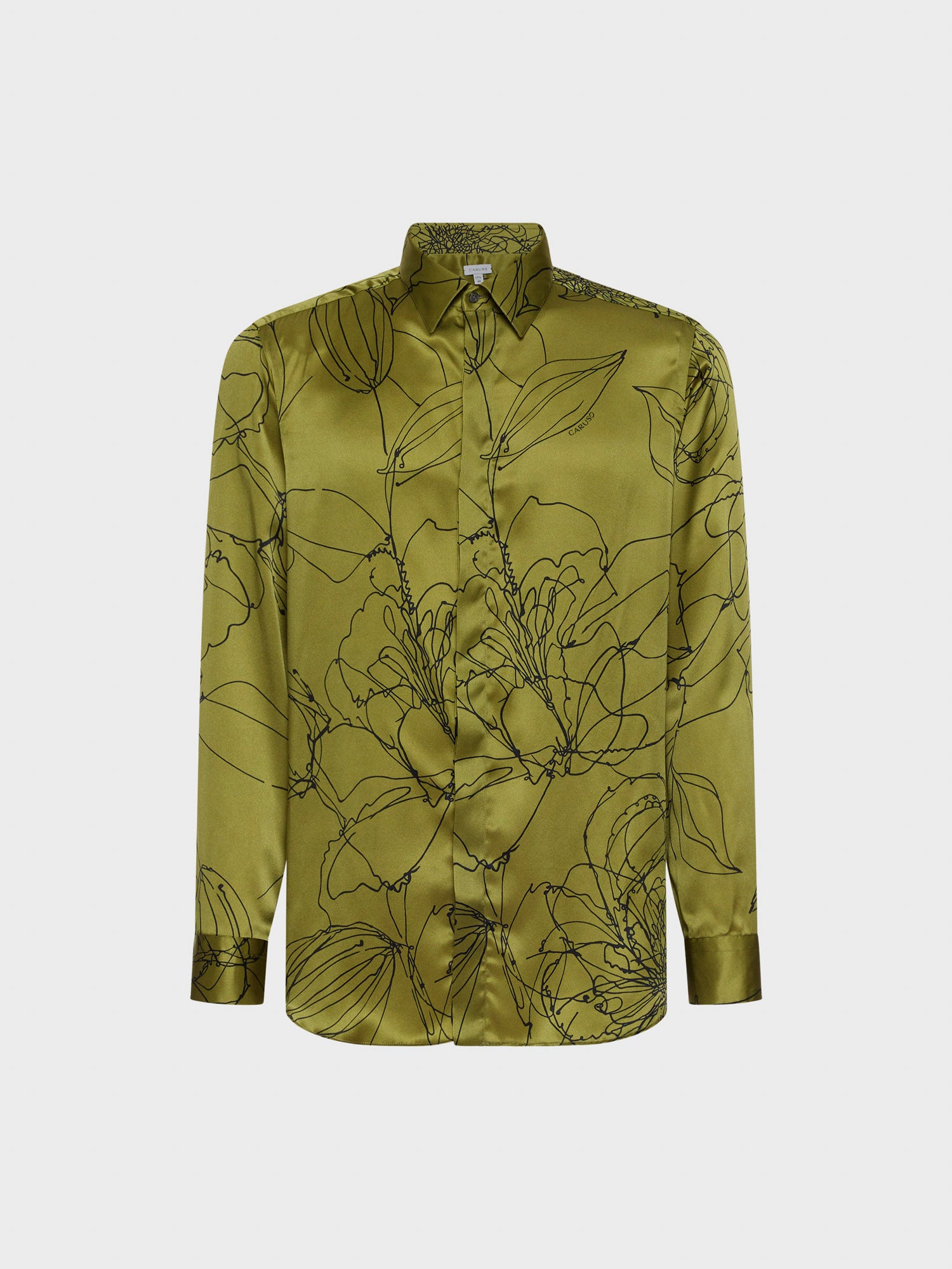 Green floral silk shirt Green floral silk shirt