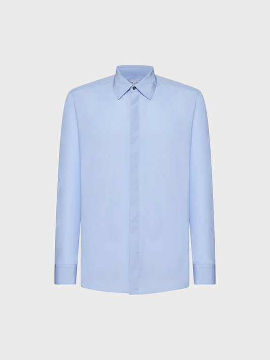 Light blue slim cotton shirt