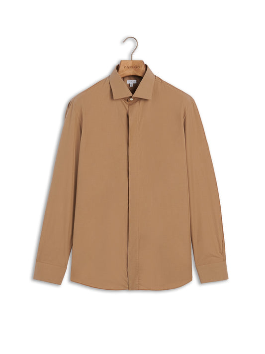 Slim shirt in beige cotton