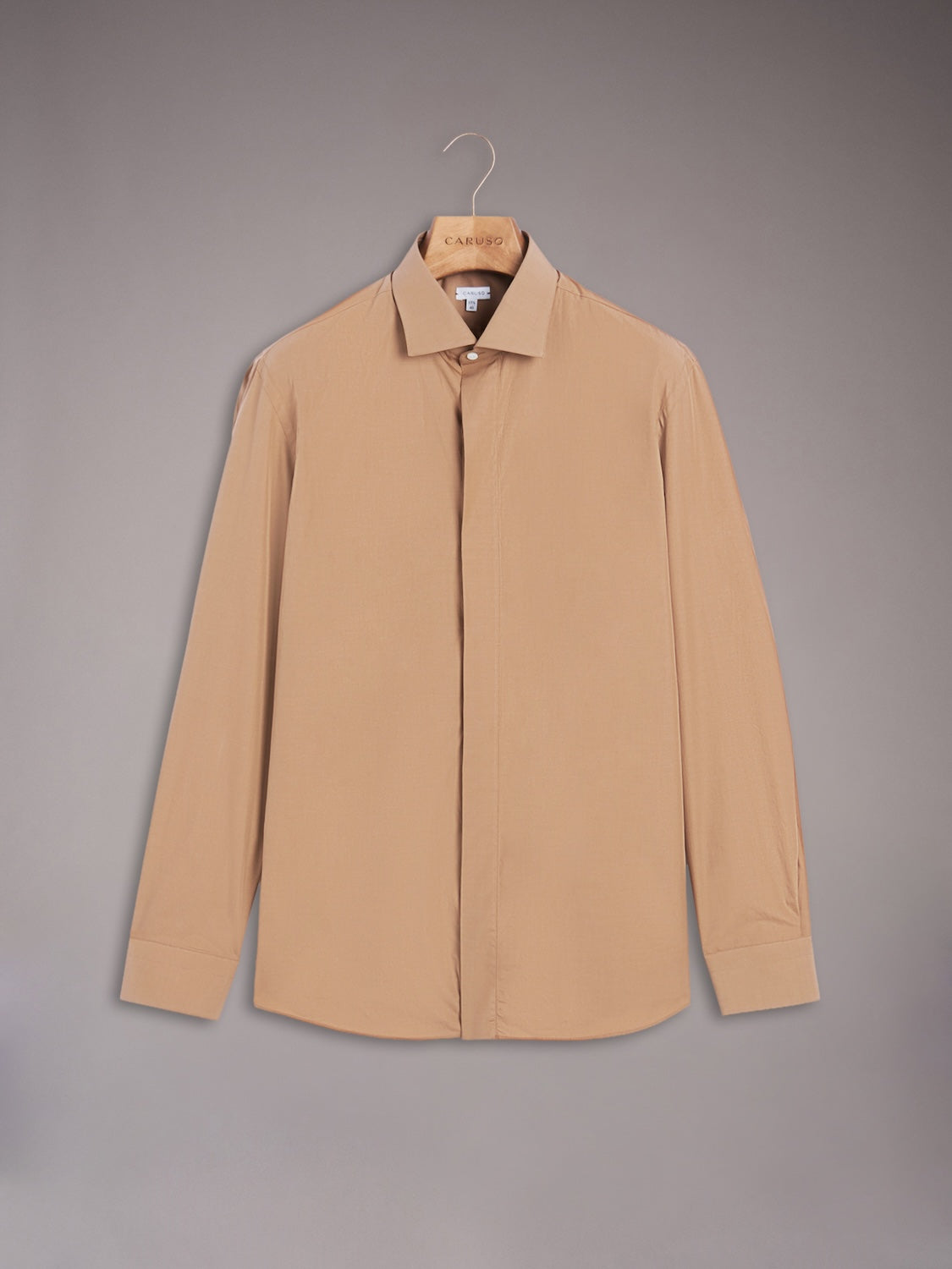 Slim shirt in beige cotton