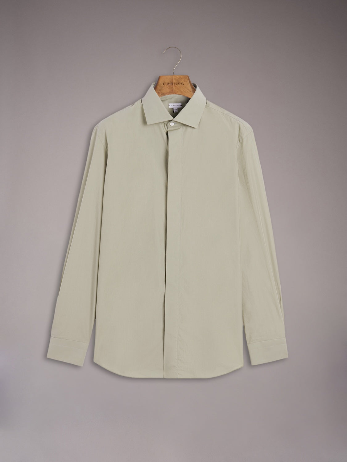 Slim shirt in green cotton