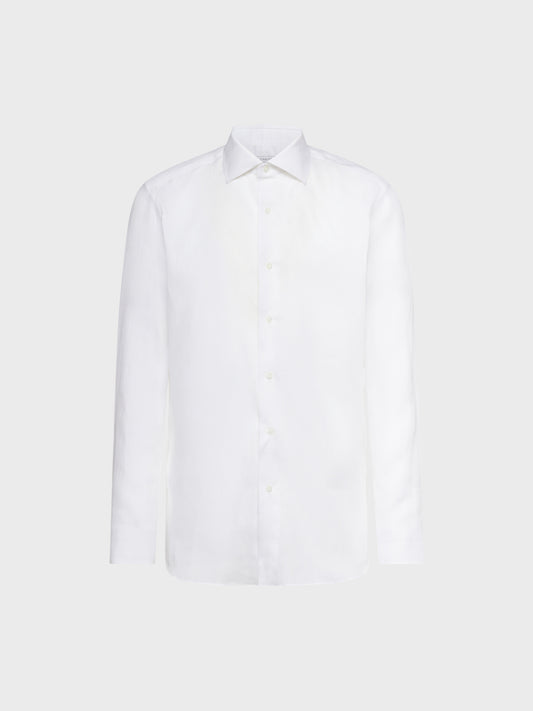 Slim fit white linen shirt