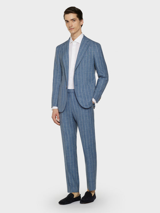 Caruso Menswear Abbigliamento Uomo Camicie Camicia slim in lino bianca look 3