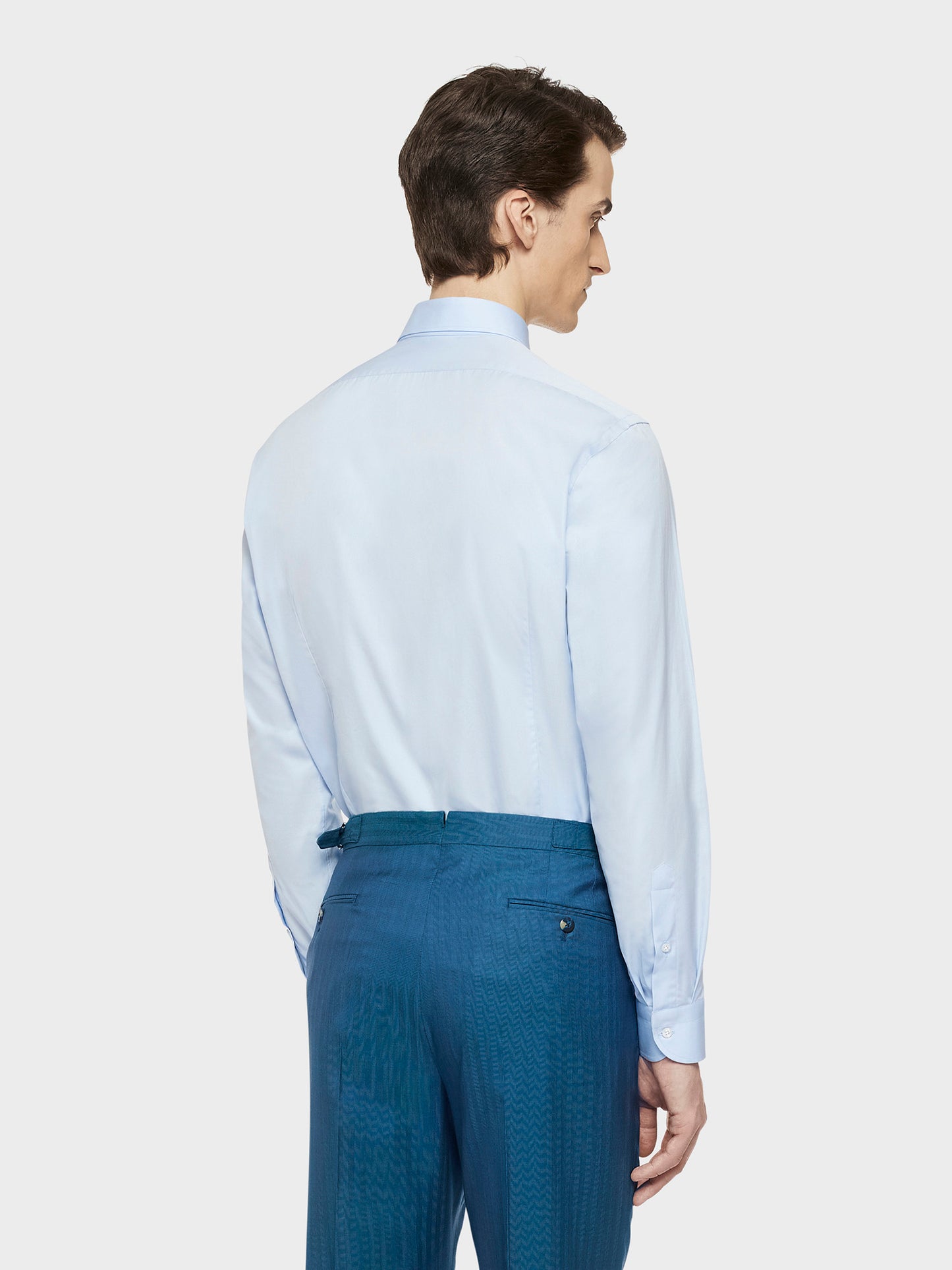 Light blue slim cotton shirt