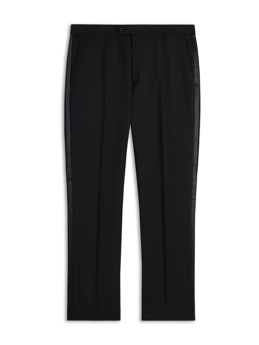 Slim-fit evening trousers in black wool and mohair