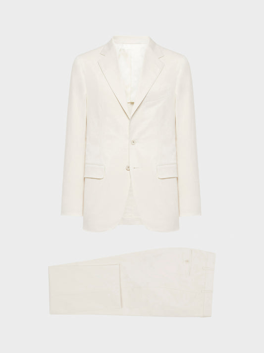 Caruso Menswear Abbigliamento Uomo Abito Aida in cotone-elastane bianco drop 8R giacca e pantalone