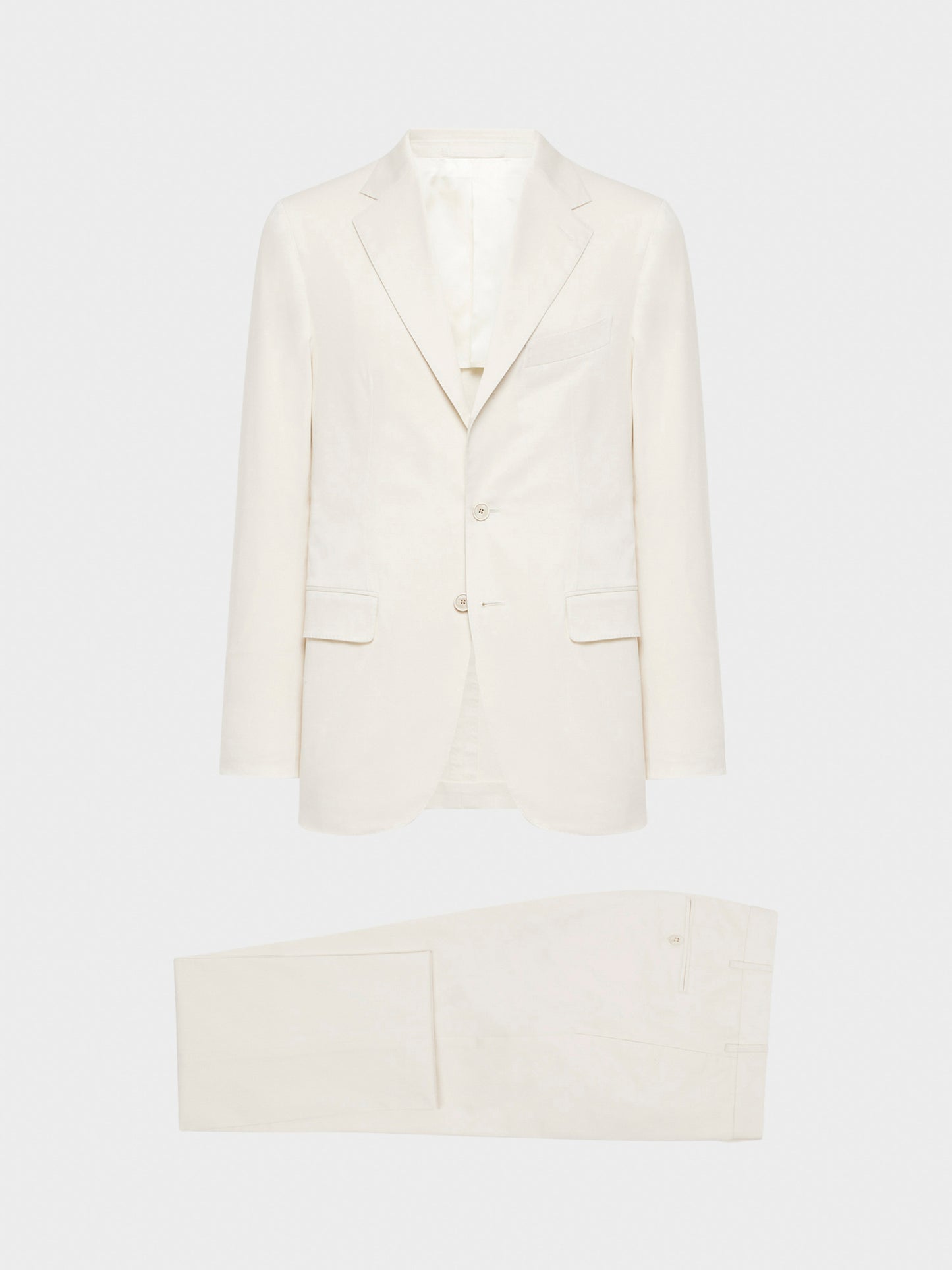 Caruso Menswear Abbigliamento Uomo Abito Aida in cotone-elastane bianco drop 8R giacca e pantalone