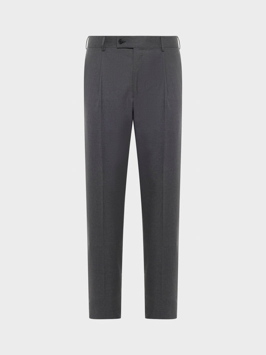 Caruso Menswear Abbigliamento Uomo Pantaloni regular fit in Zeelander di lana grigio still