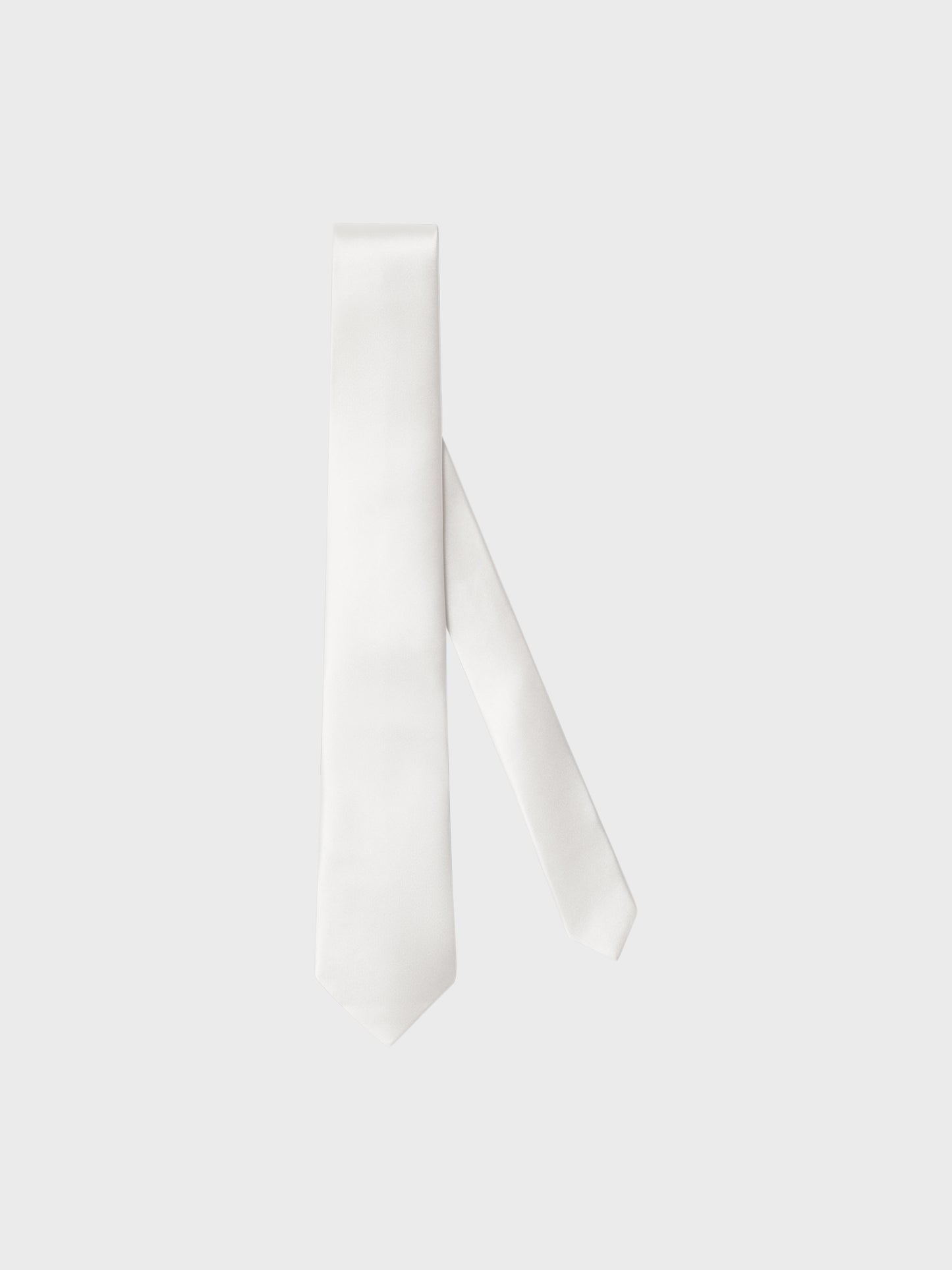 Caruso Menswear Abbigliamento Accessori Uomo Cravatta in seta bianco da annodare per cerimonie still
