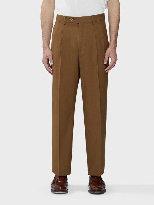 Brown "Houdini" tropical wool trousers