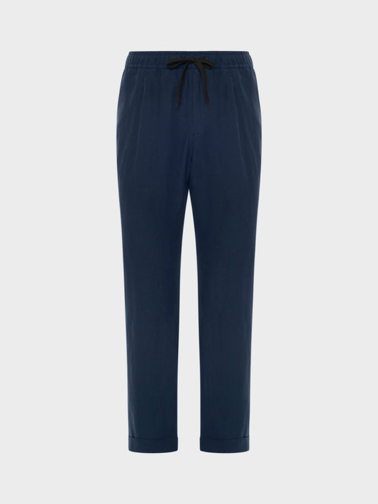 Caruso Menswear Abbigliamento Uomo Pantaloni estivi in lino blu still