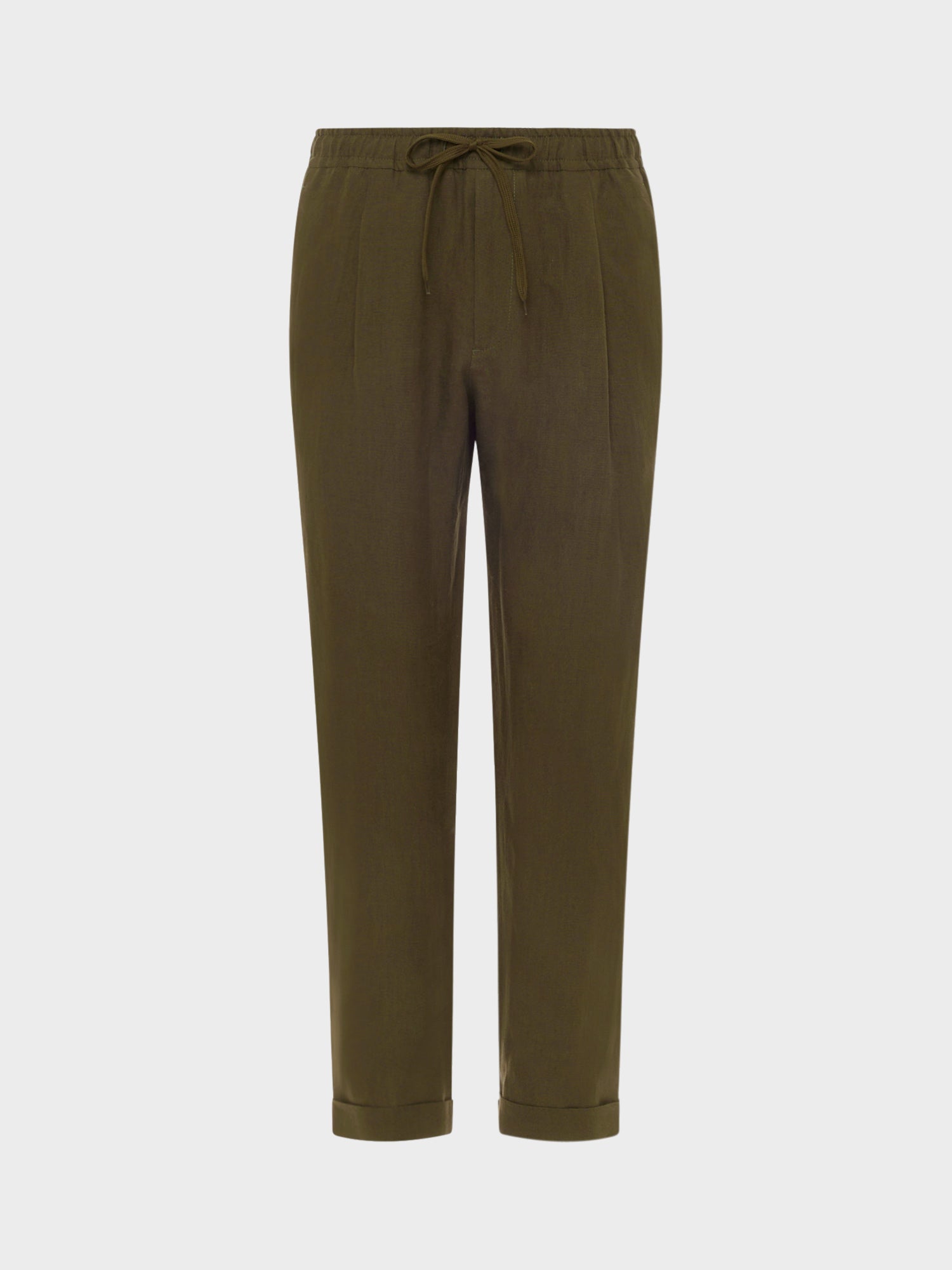 Caruso Menswear Abbigliamento Uomo Pantaloni estivi in lino verde militare still