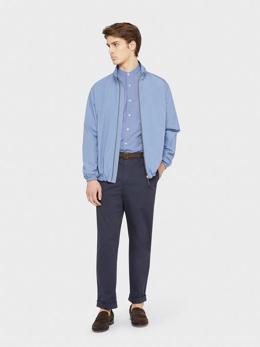 Caruso Menswear Abbigliamento Uomo Pantaloni informale in cotone e elastane blu total look