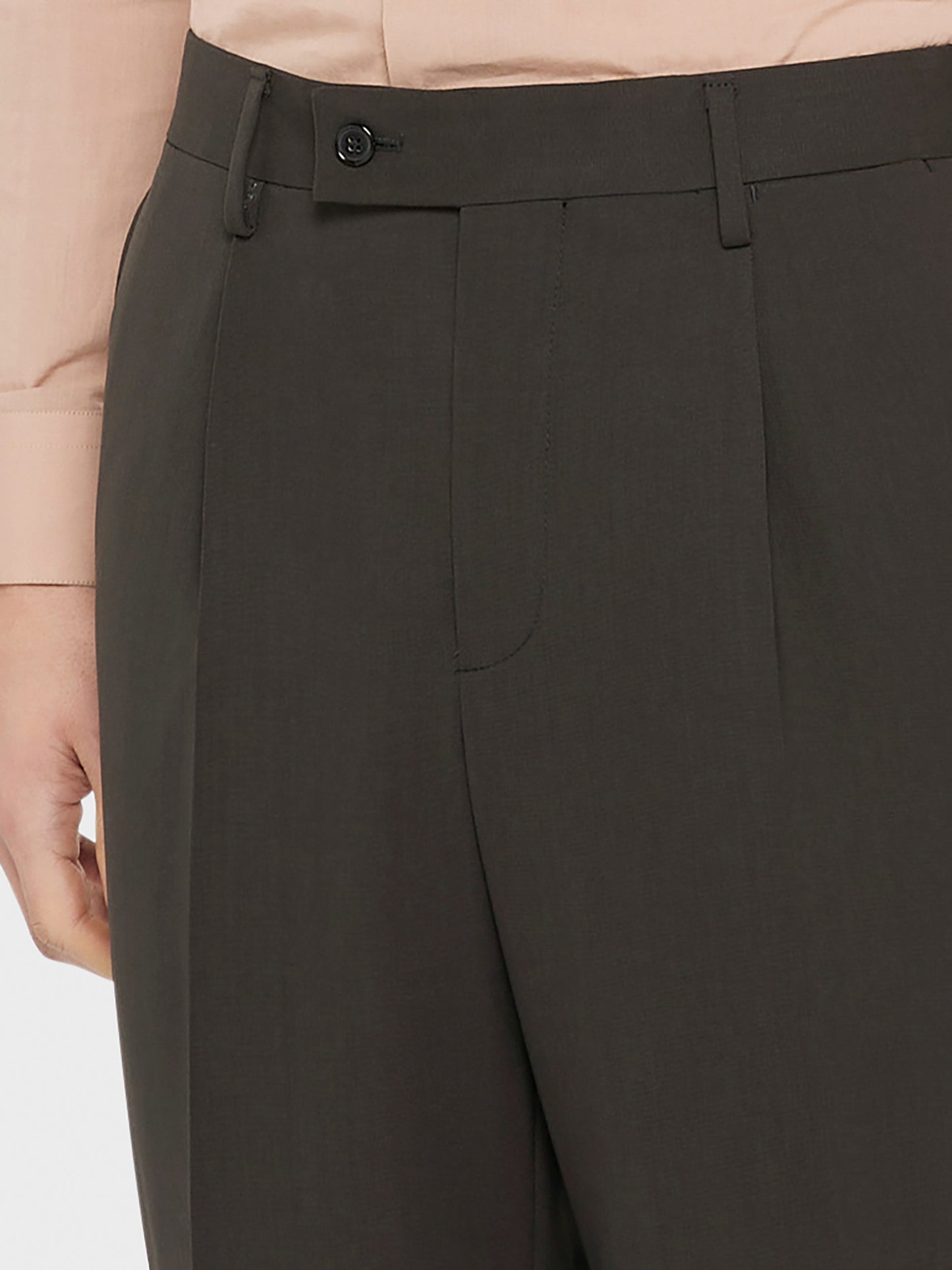 Caruso Menswear Abbigliamento Uomo Pantaloni eleganti in tropical di lana carbone Houdini dettaglio