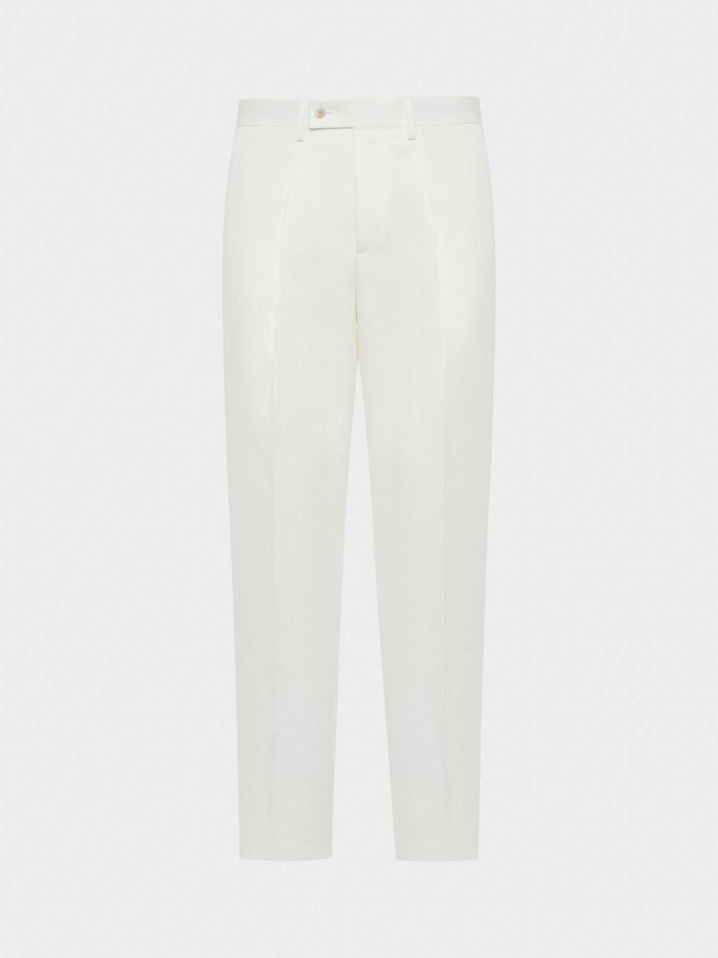 Pantalone in cotone-lino-seta bianco