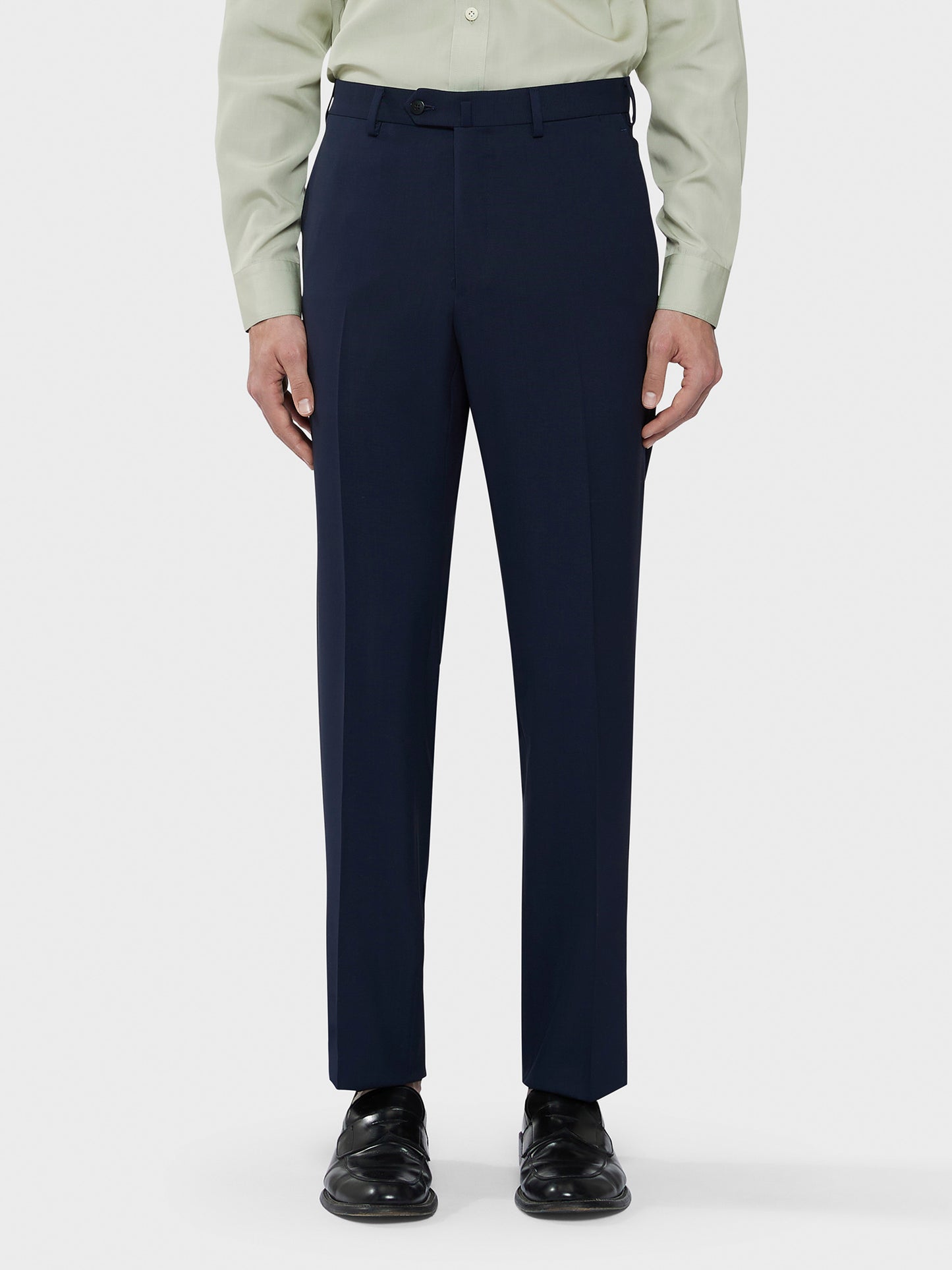 Caruso Menswear Abbigliamento Uomo Abito Norma in tropical di lana blu "Houdini" drop 7R dettaglio pantaloni