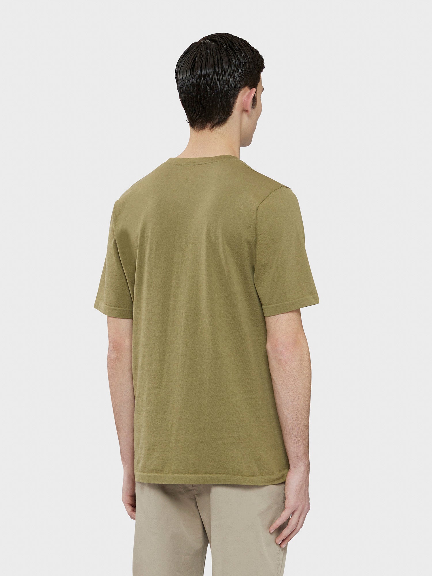 Caruso Menswear Abbigliamento Maglieria Uomo T-Shirt girocollo seamless in jersey verde back