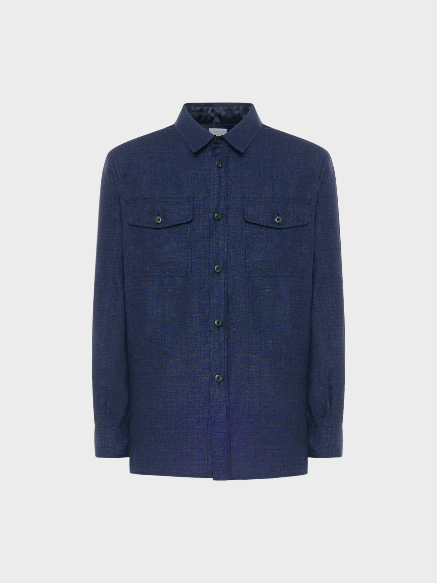 Caruso menswear Abbigliamento Uomo Overshirt estiva in lino e lana blu still