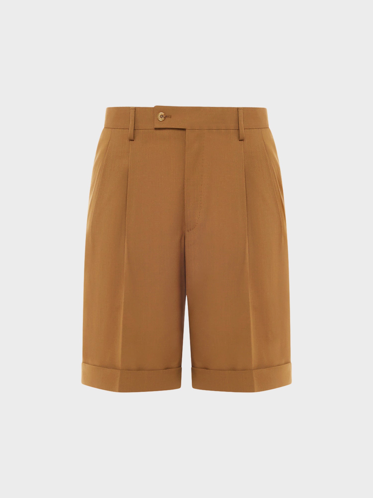 Caruso Menswear Abbigliamento Pantaloni Uomo Bermuda in tropical di lana marrone beige Houdini still
