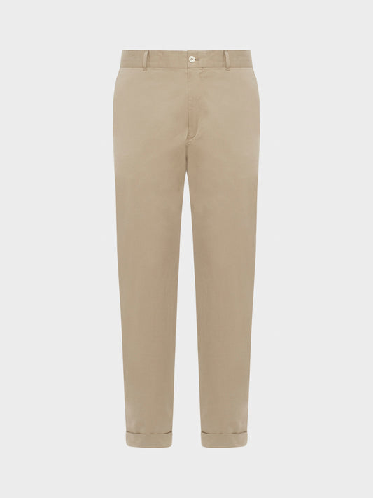 Caruso Menswear Abbigliamento Uomo Pantaloni informale in cotone e elastane sabbia fit regular still