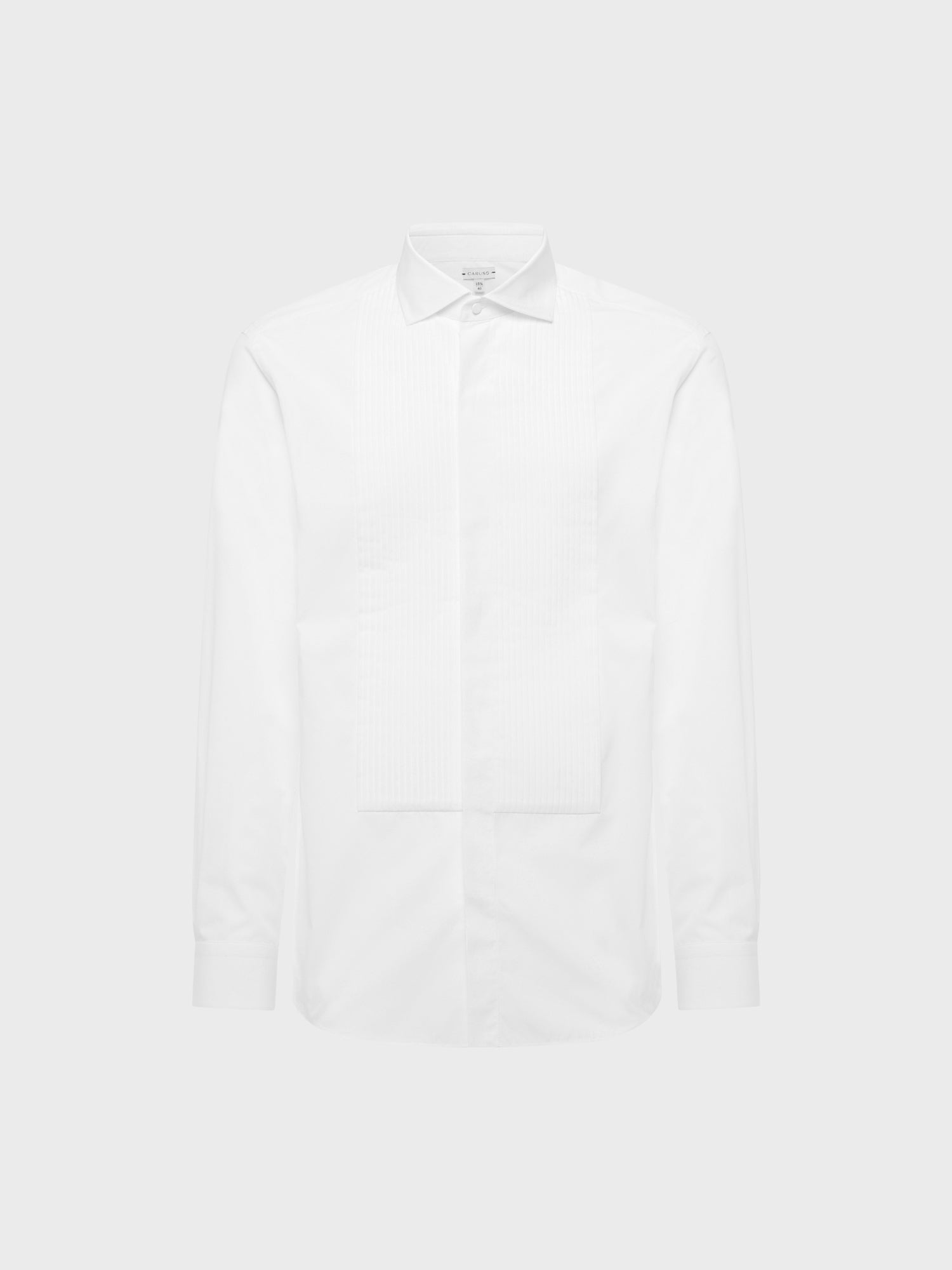 Caruso Menswear Abbigliamento Uomo Camicia slim fit con plastron in cotone bianco still