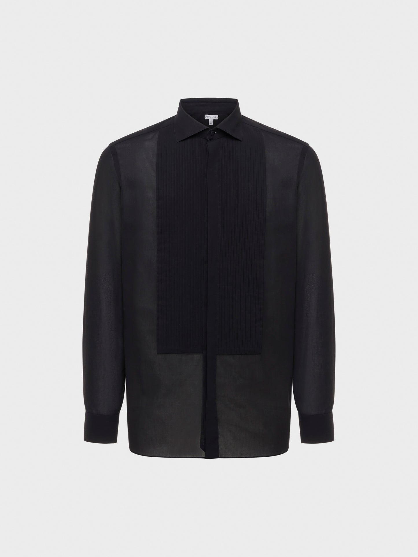 Black cotton slim shirt