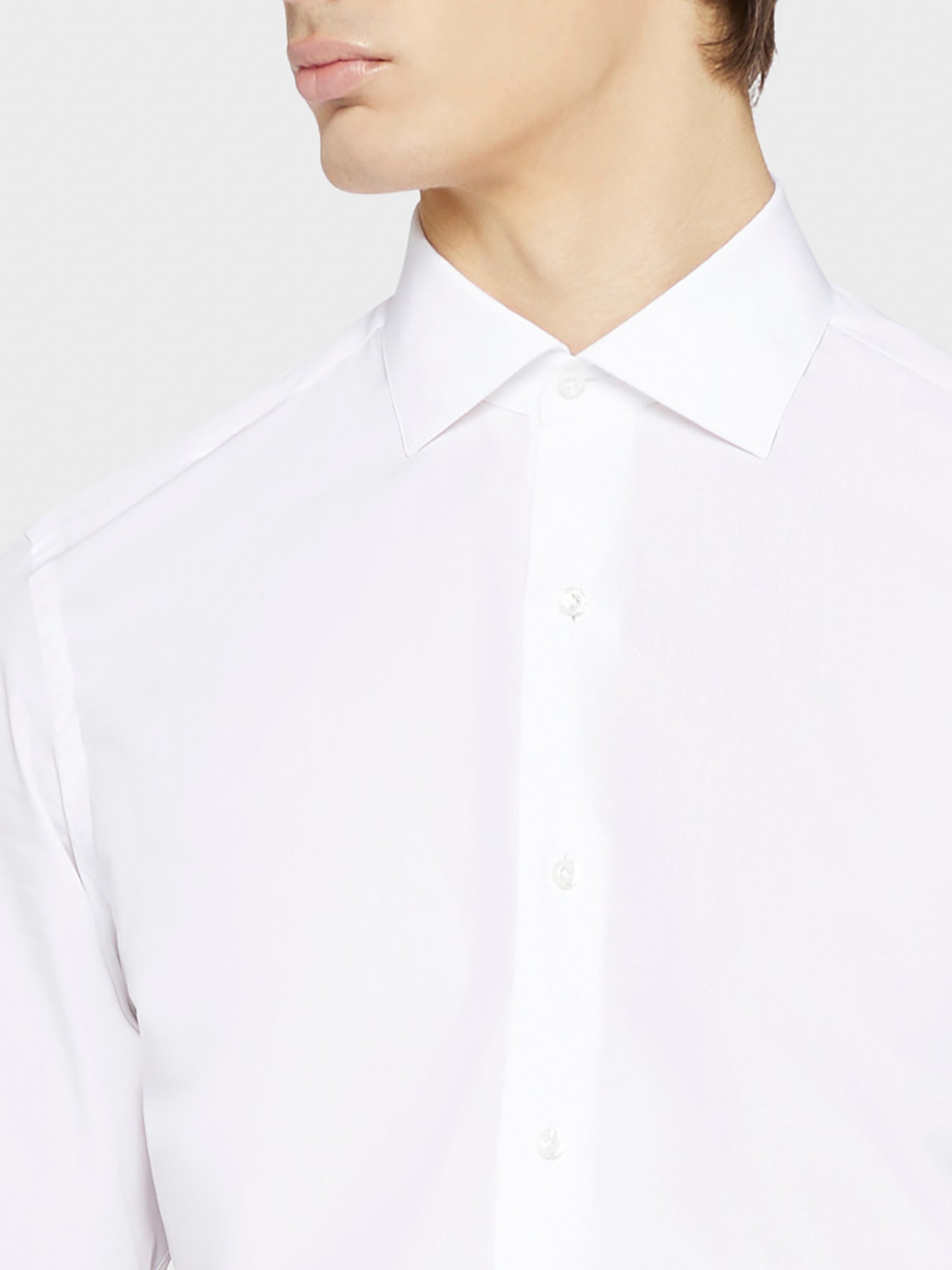 Caruso - Camicia slim in cotone bianco